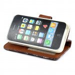 Wholesale iPhone 4S / 4 Chocolate Flip Leather Wallet Case with Stand (Brown)